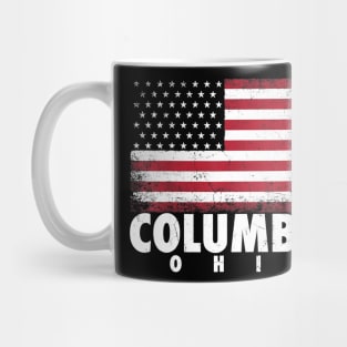 4th of July Gift For Men Women Columbus Ohio American Flag Mug